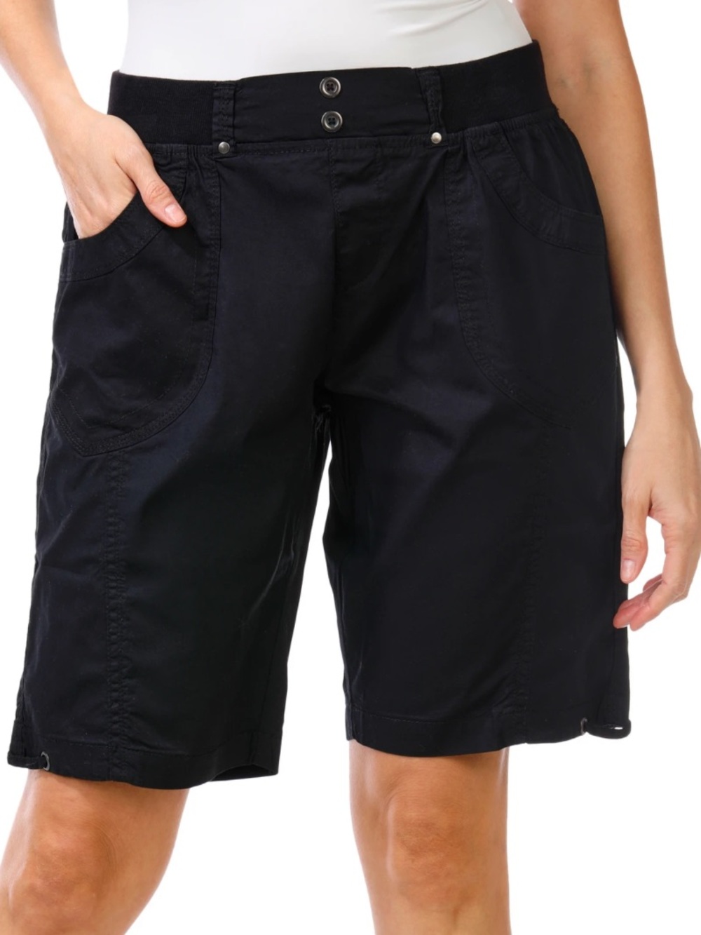 Dash Women’s Black Cargo Shorts with Utility Pockets Size L NWT